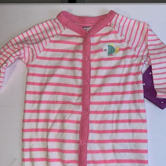 9m carters pajama and romper 2 pack fish and whale - Picture 3 of 6